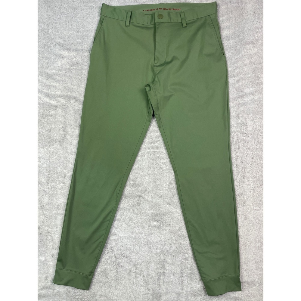 Rhone Mens Commuter City Joggers Size 31 Green Ankle Zip Tech Pants 100594